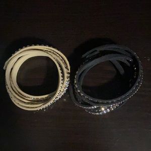 Swarovski bracelets.